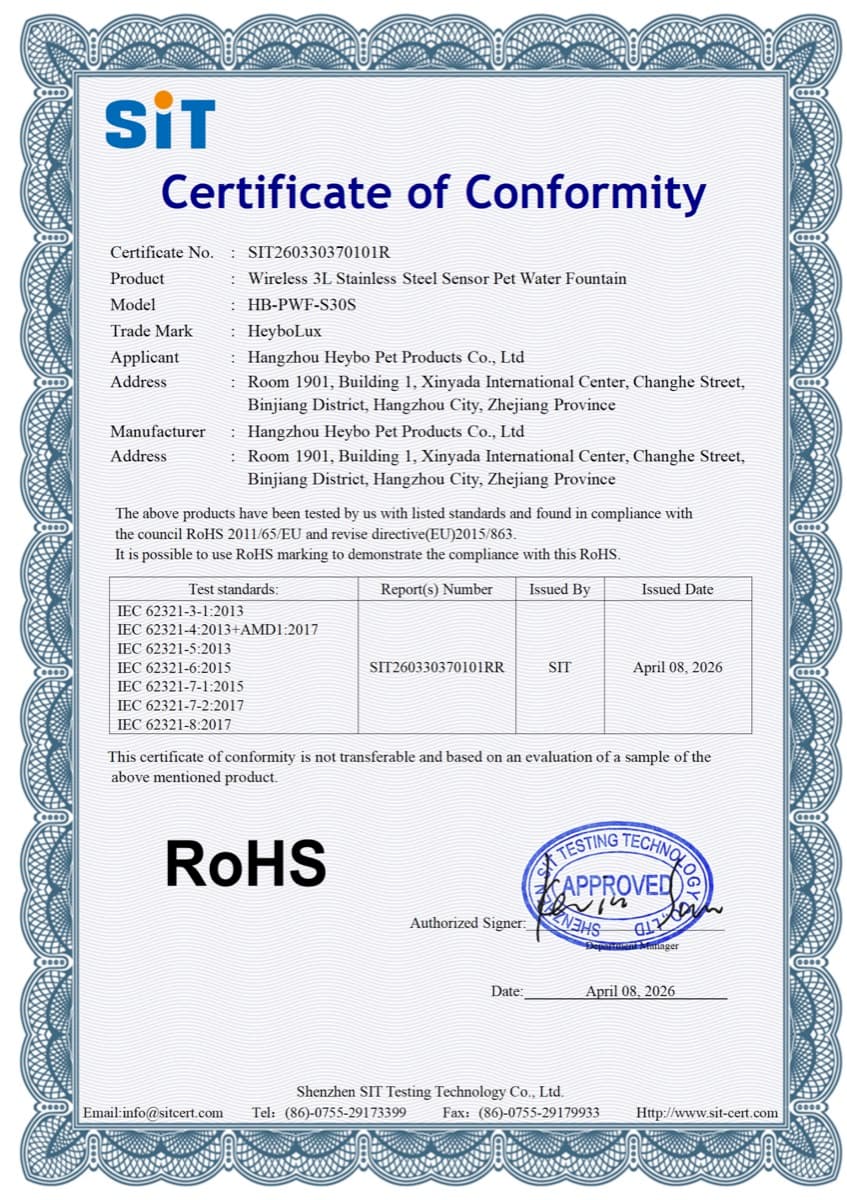 RoHS certificate