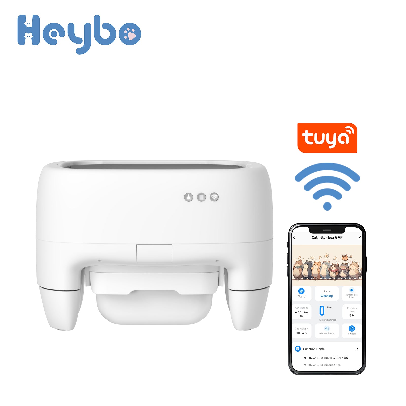 Open-Top Smart Cat Litter Box for distributors - heybopet HBZH-ICB-16